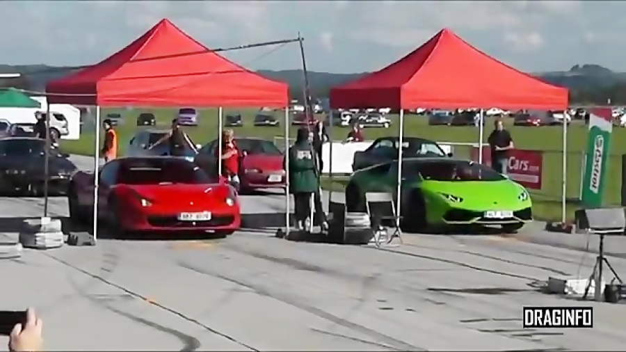 درگ لامبورگینی هوراکان و فراری...