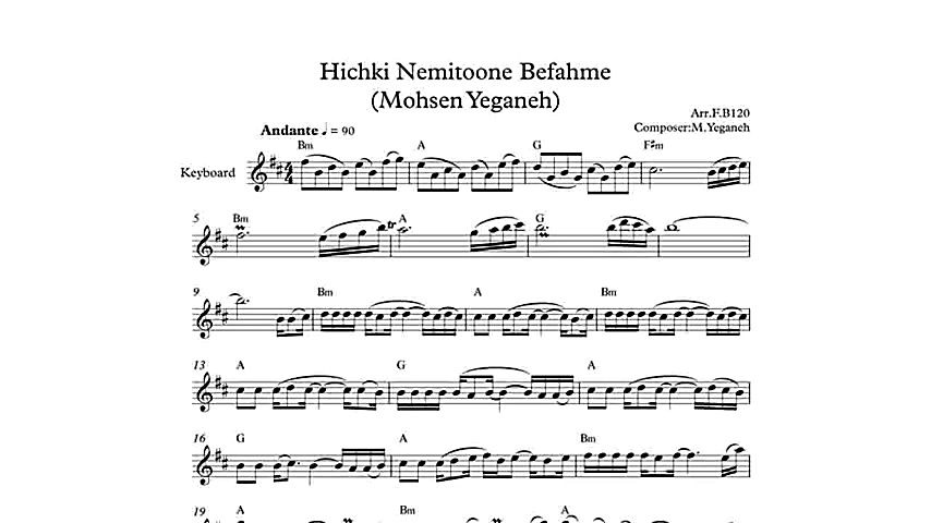 نت کیبورد آهنگ هیچکی نمیتونه ب...