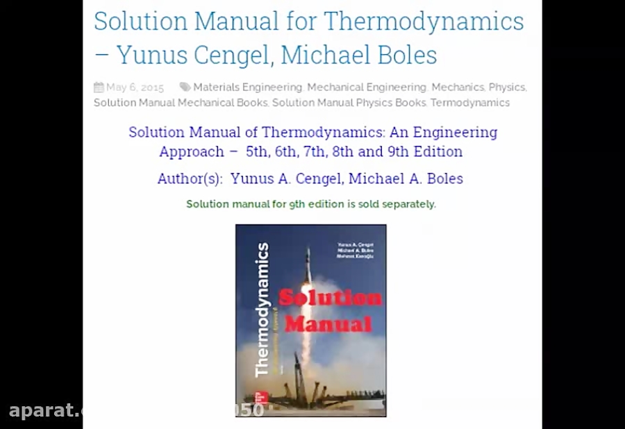 Solution Manual for Thermodynamics_Yunus Cengel, Michael Boles
