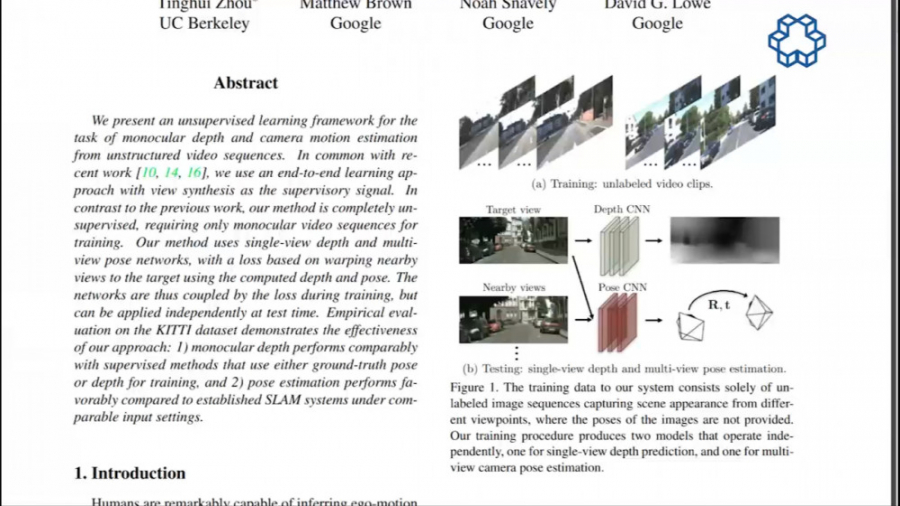 بررسی مقاله Unsupervised Learning of Depth and Ego-Motion from Video
