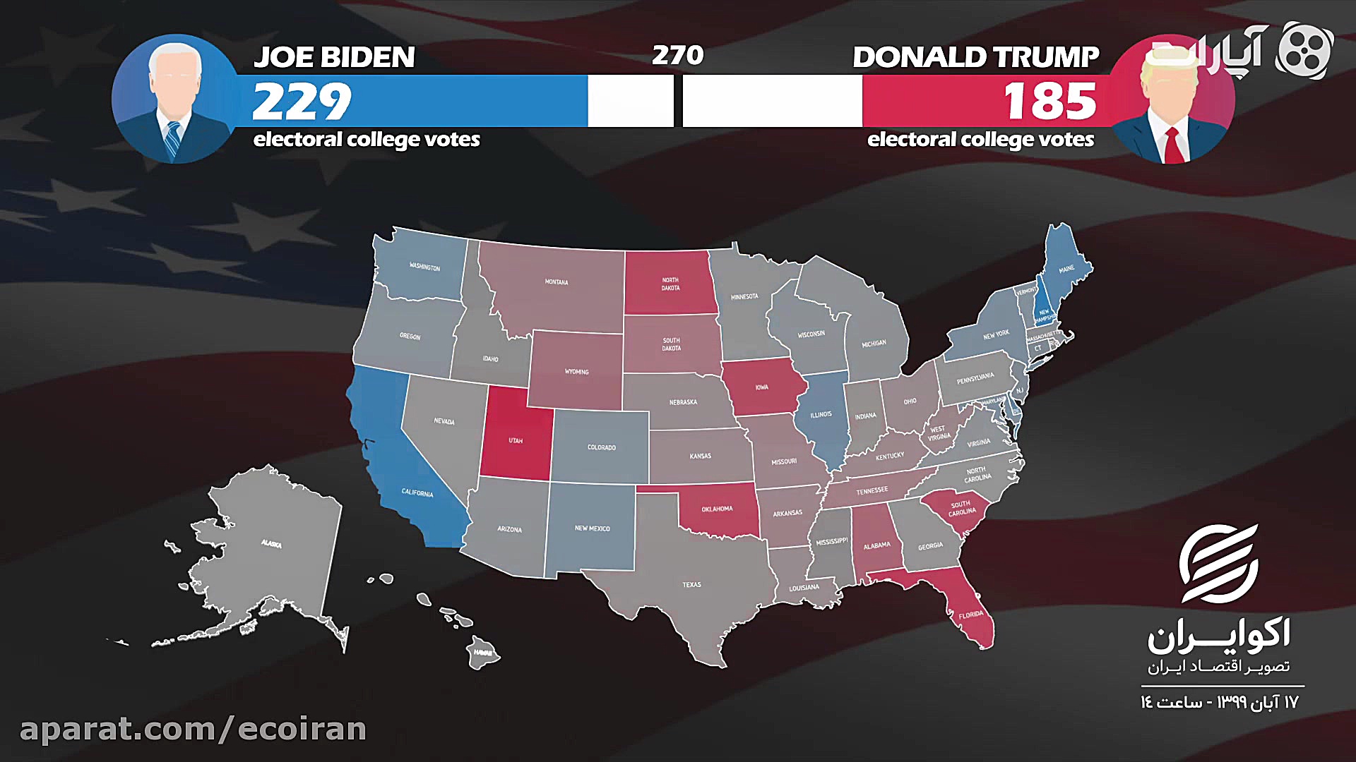 رالی بایدن و ترامپ در راند پای...