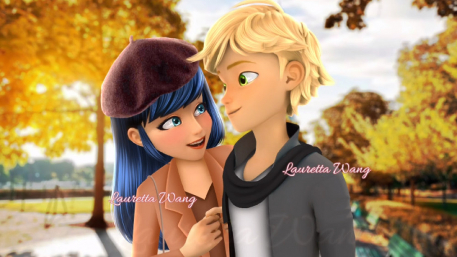 طرحی پاییزی از مرینت و آدرین...