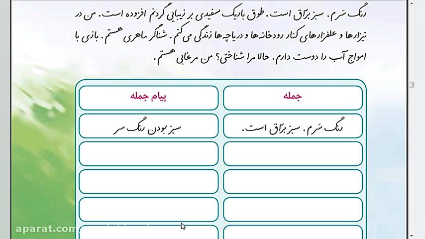 کلاس چهارم فارسی نگارش صفحه 38...