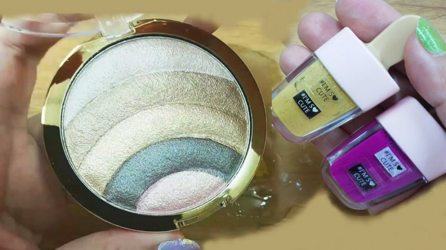 بازی با اسلایم  لوازم آرایشی و...