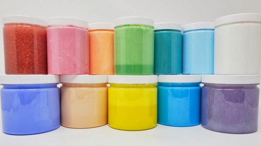 مخلوط کردن اسلایم های رنگی