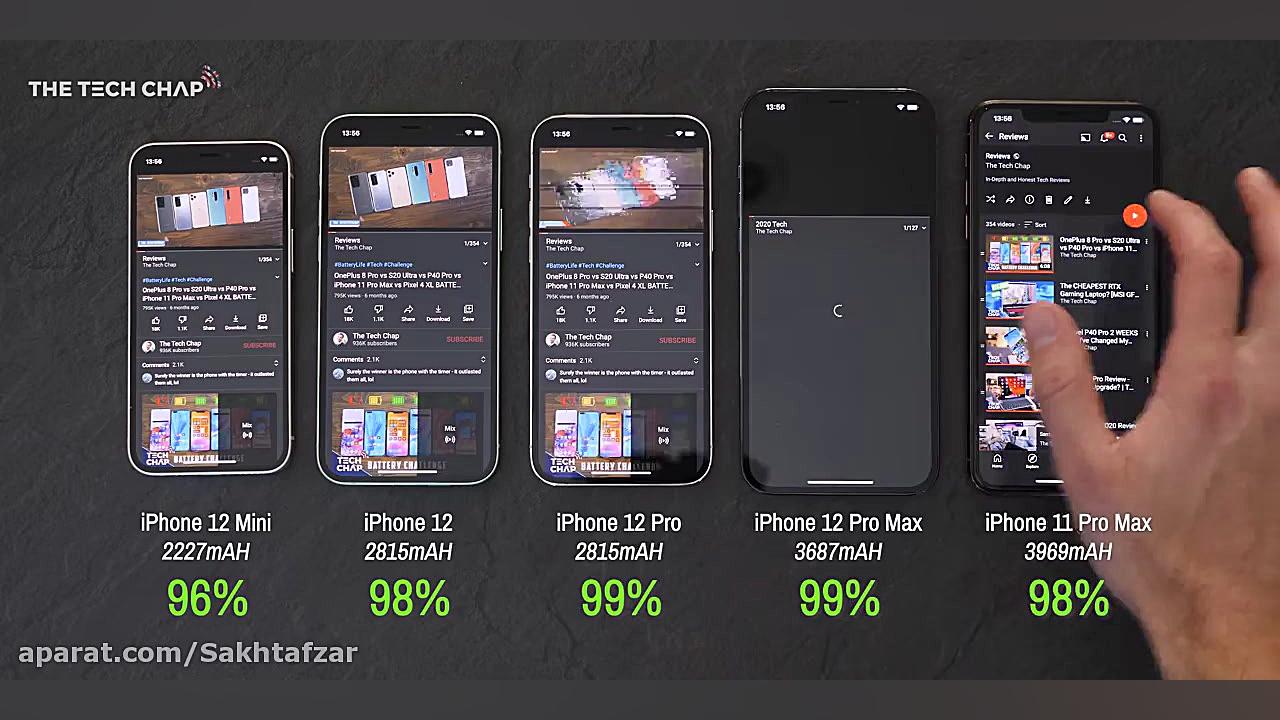 مقایسه باتری آیفون 12 مینی و د...