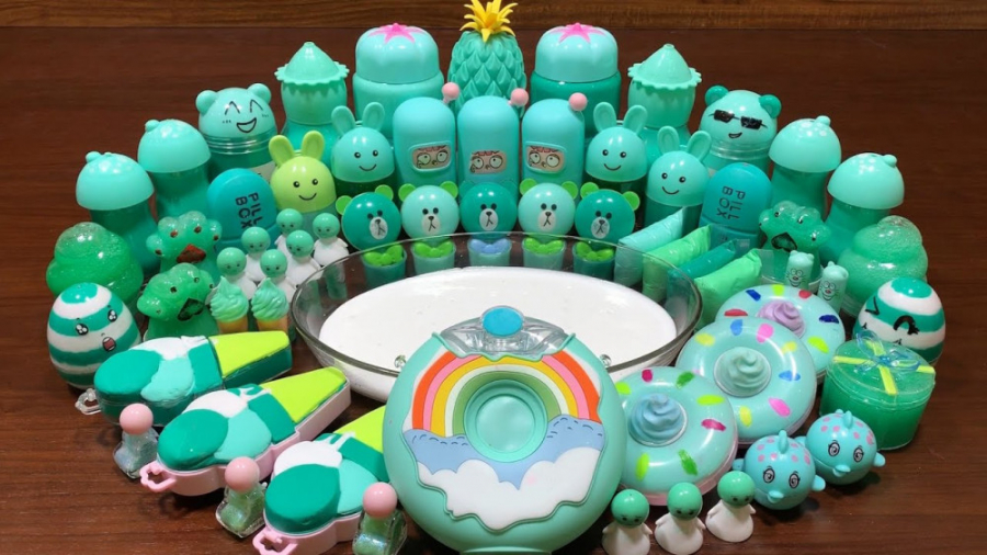 مخلوط اسلایمهای رنگی  تم نعنای...