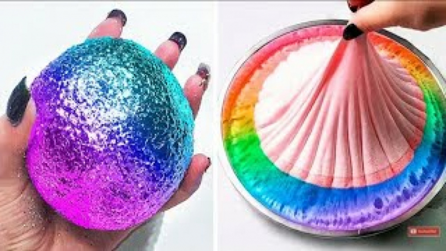 بازی با اسلایمهای رنگی ، شفاف...