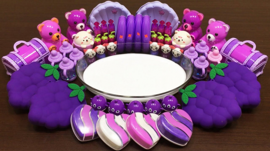 لوازم میکاپ و اسلایم  تم بنفش