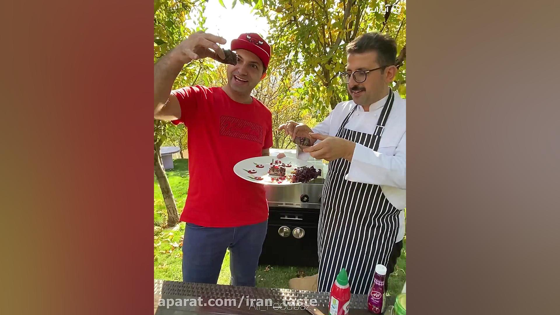 آموزش کباب رول با سس انار