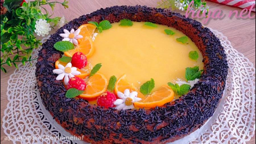 کیک پرتقالی با پودینگ پرتقال ب...
