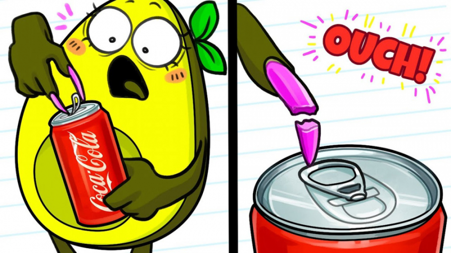 انیمیشن طنز مشکلات ناخن بلند