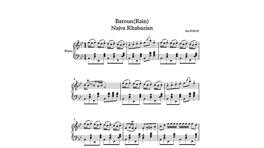 نت پیانو بارون از نجوا خبازیان