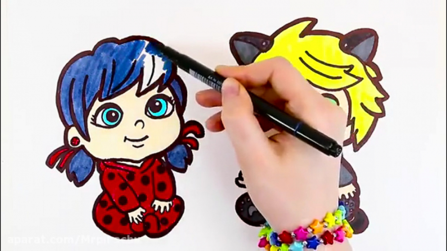 نقاشی مرینت و ادرین درماجراجوی...