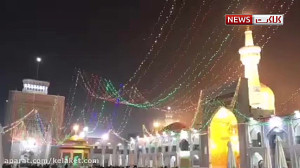 چراغانی حرم مطهر رضوی در شب می...