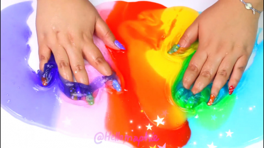 آموزش ساخت اسلایم های رنگی بسی...