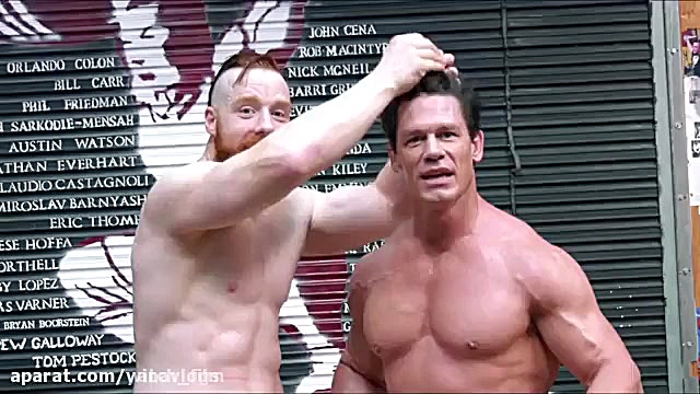 جان سینا بعد از تمرینات بدنساز...