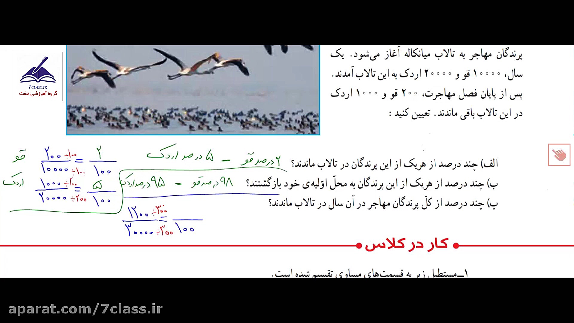 آموزش درصد ریاضی پنجم دبستان