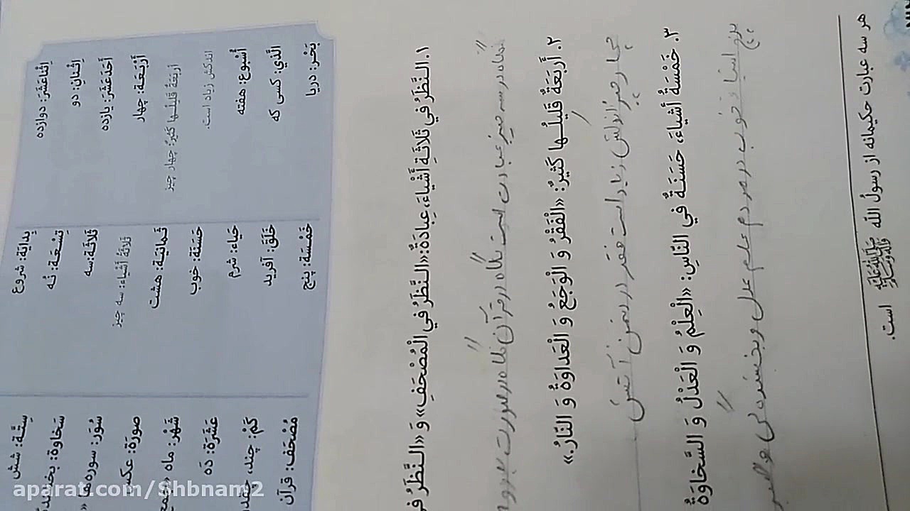 روخوانی متن درس عربی کلاس هفتم...