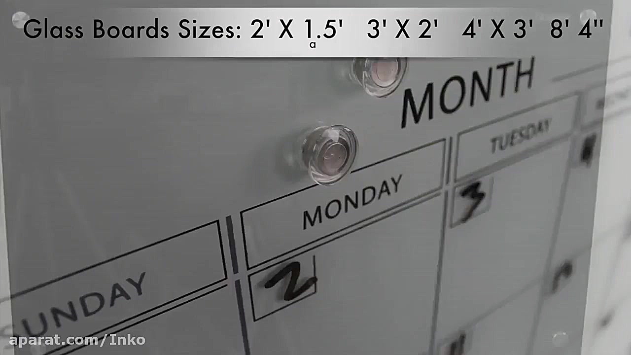 تخته وایت برد شیشه ای Quarter