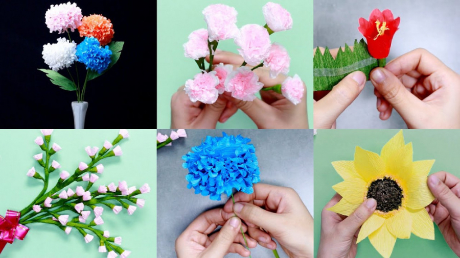 گل سازی با کاغذ و مقوا های رنگ...