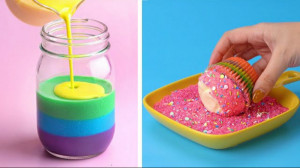 دستور تهیه و تزئین دسرهای رنگی...