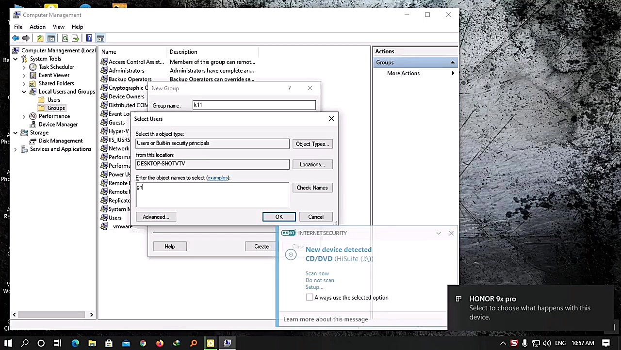ایجاد گروه و حذف ان