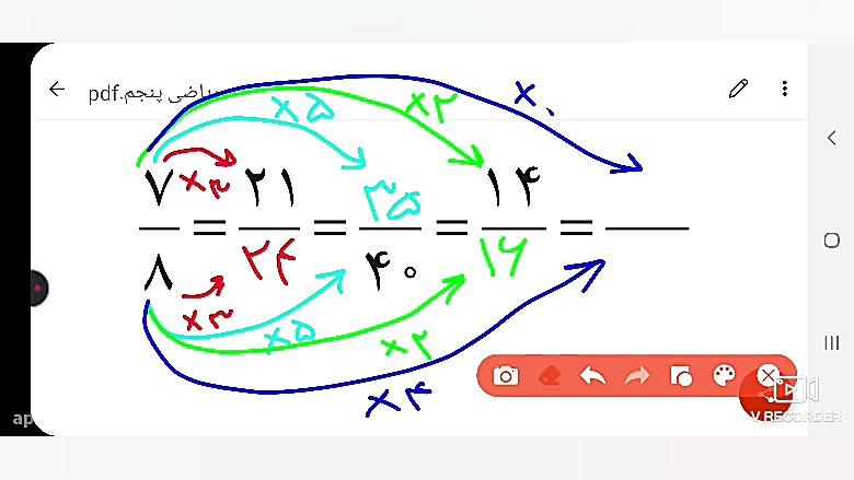 ریاضی پنجم صفحه 54 قسمت اول