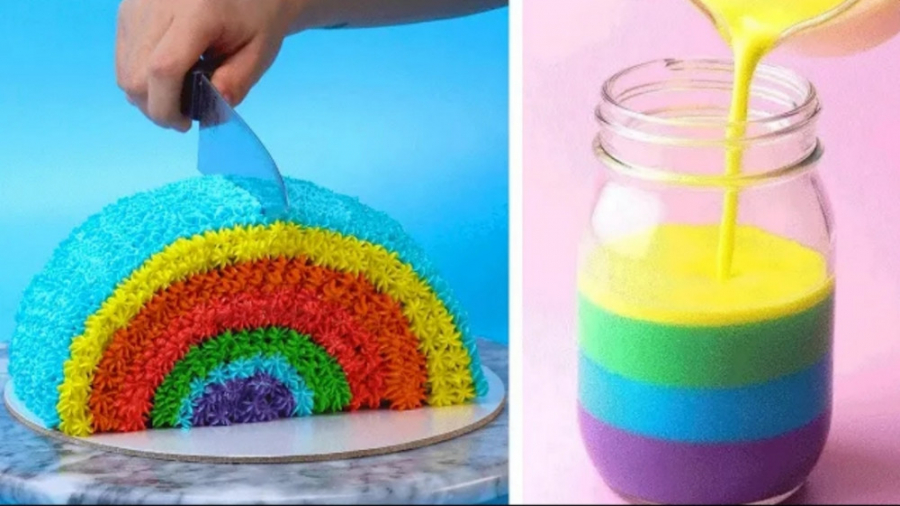 آموزش تزئین کیک های رنگی جذاب