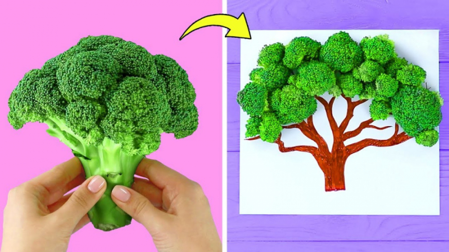 نقاشی با برگ درخت! نقاشی با سر...