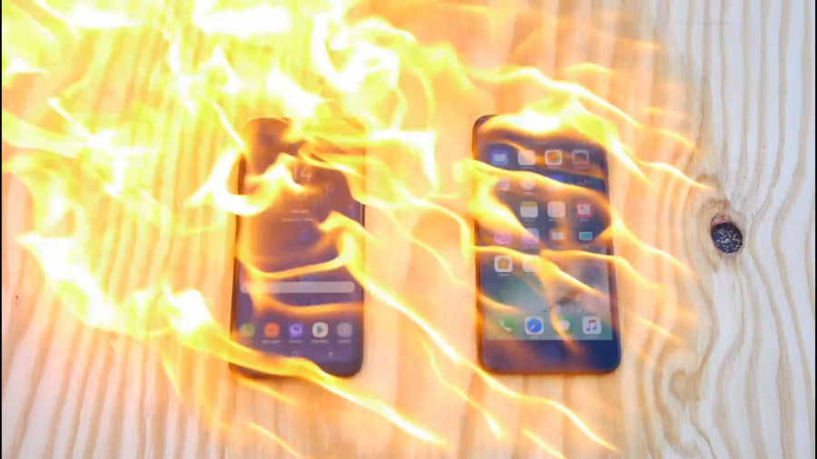 آتش گرفتن گلکسی s8 plus و آیفو...