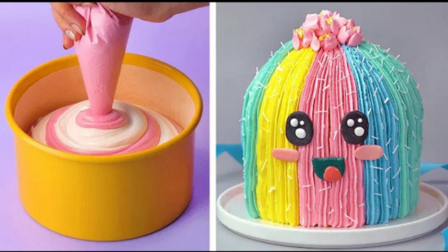تزئین کیک های رنگی عالی