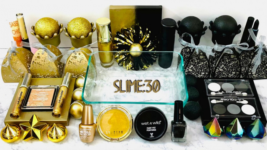 لوازم آرایشی و اسلایم   تم طلا...