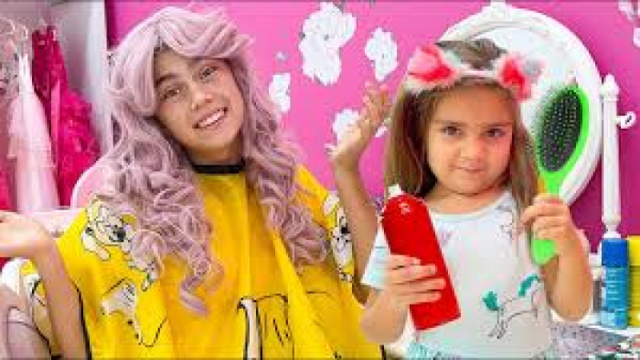 ناستیا و میا  رنگ کردن موهای ن...