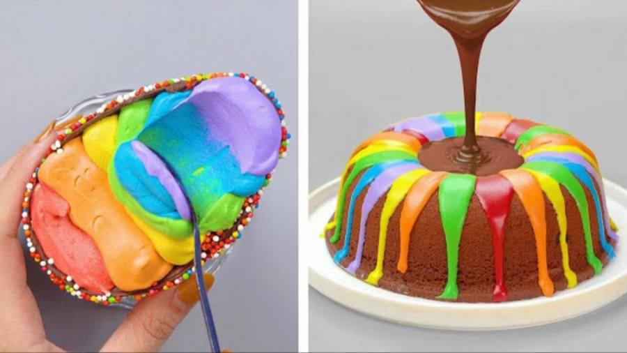 تزئین کیک های رنگی رضایت بخش