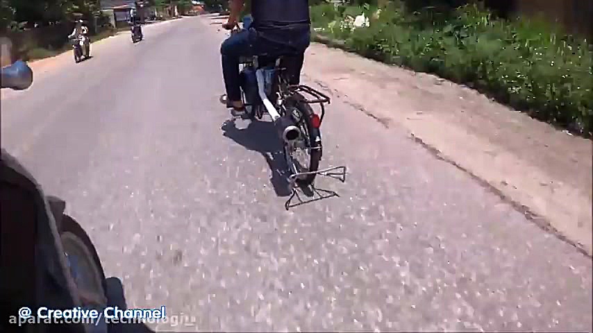 تبدیل دوچرخه به موتور سیکلت حر...