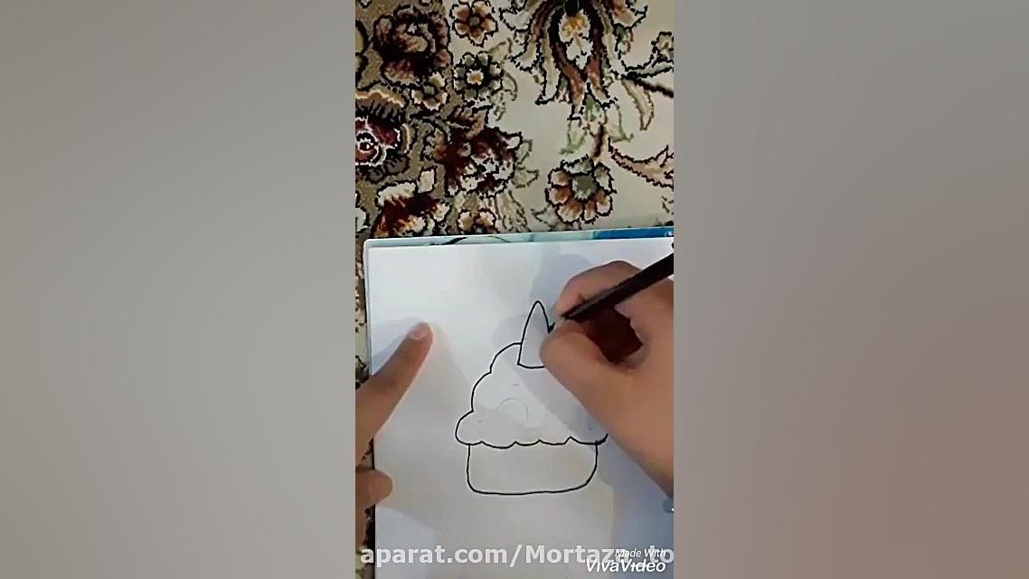 اموزش نقاشی کاپ کیک