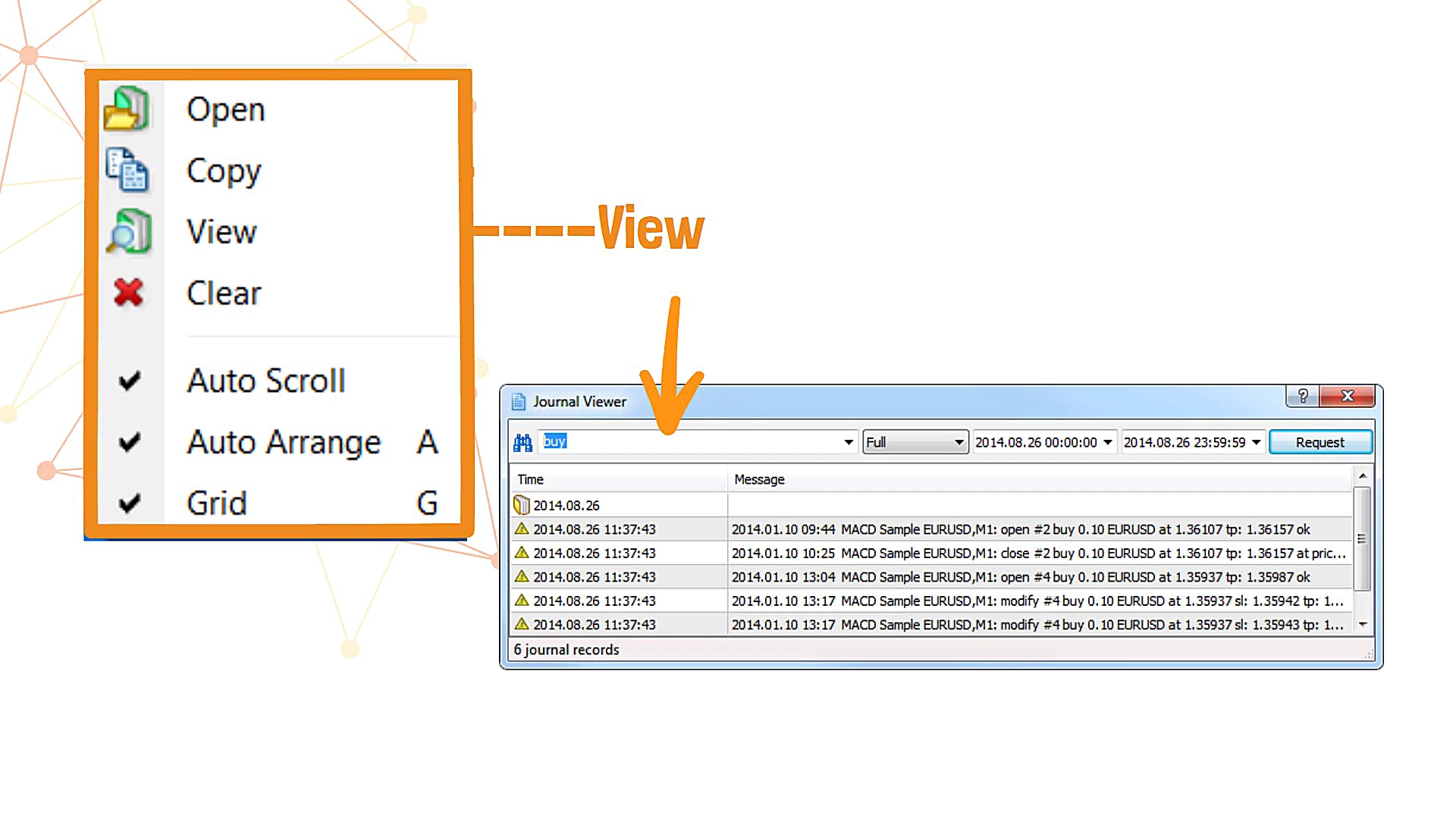 کار با برگه journal در پنجره ت...