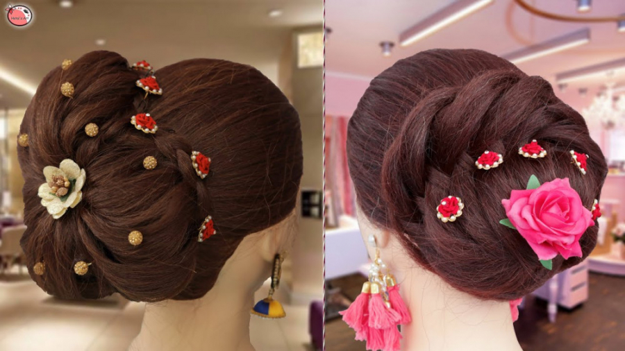 گل مو درست کنید  تزئین مو