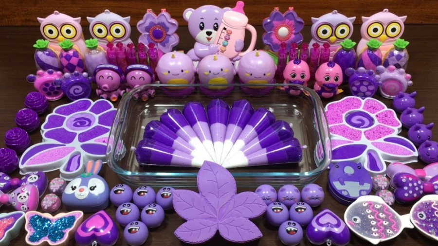 مخلوط اسلایمهای رنگی  تم بنفش