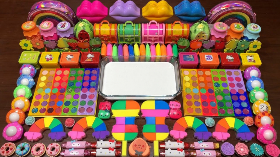 اسلایم رنگین کمانی  مخلوط اسلا...