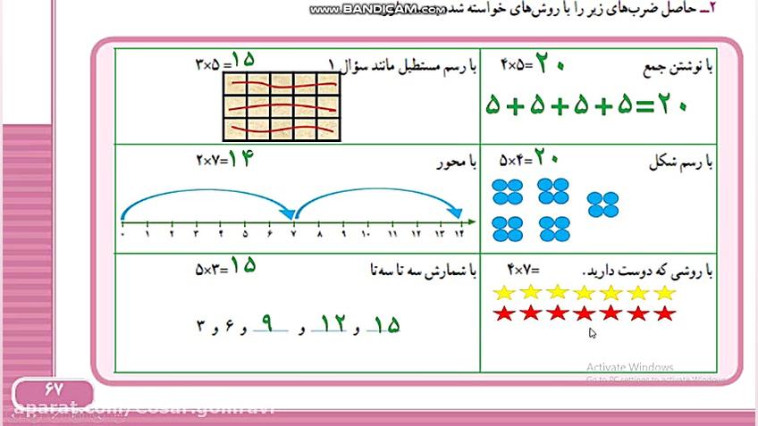 ریاضی سوم ابتدایی صفحه 67