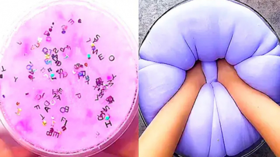 بازی با اسلایم  اسلایم پفکی  ا...