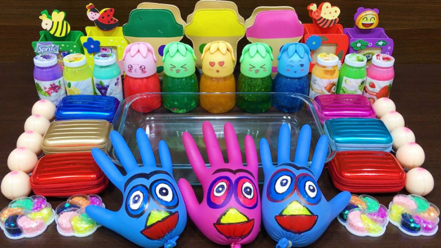 ساخت اسلایم   مخلوط با میکاپ و...