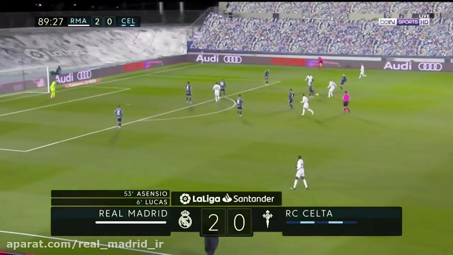 خلاصه بازی رئال مادرید 2 0 سلت...