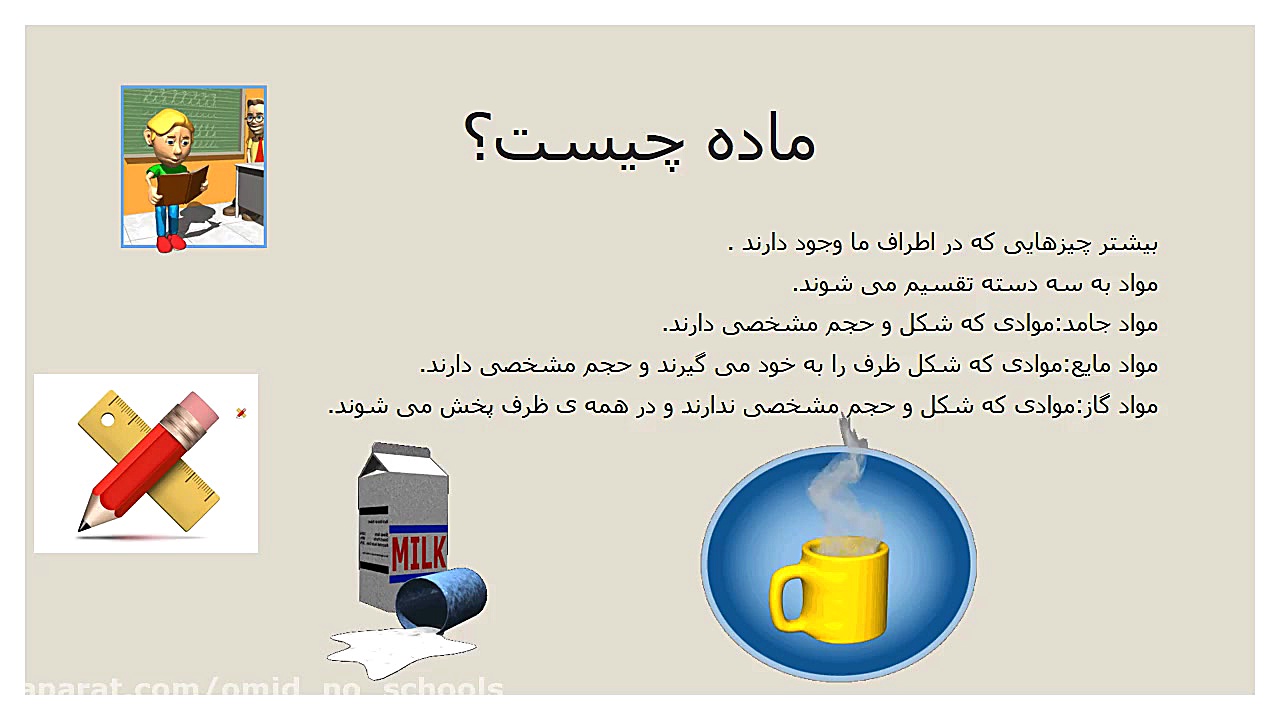 علوم پایه سوم مبحث مواد اطراف...