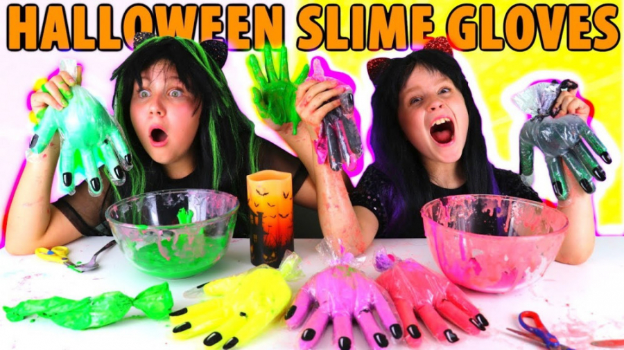 چالش اسلایم هالوینی با دستکش