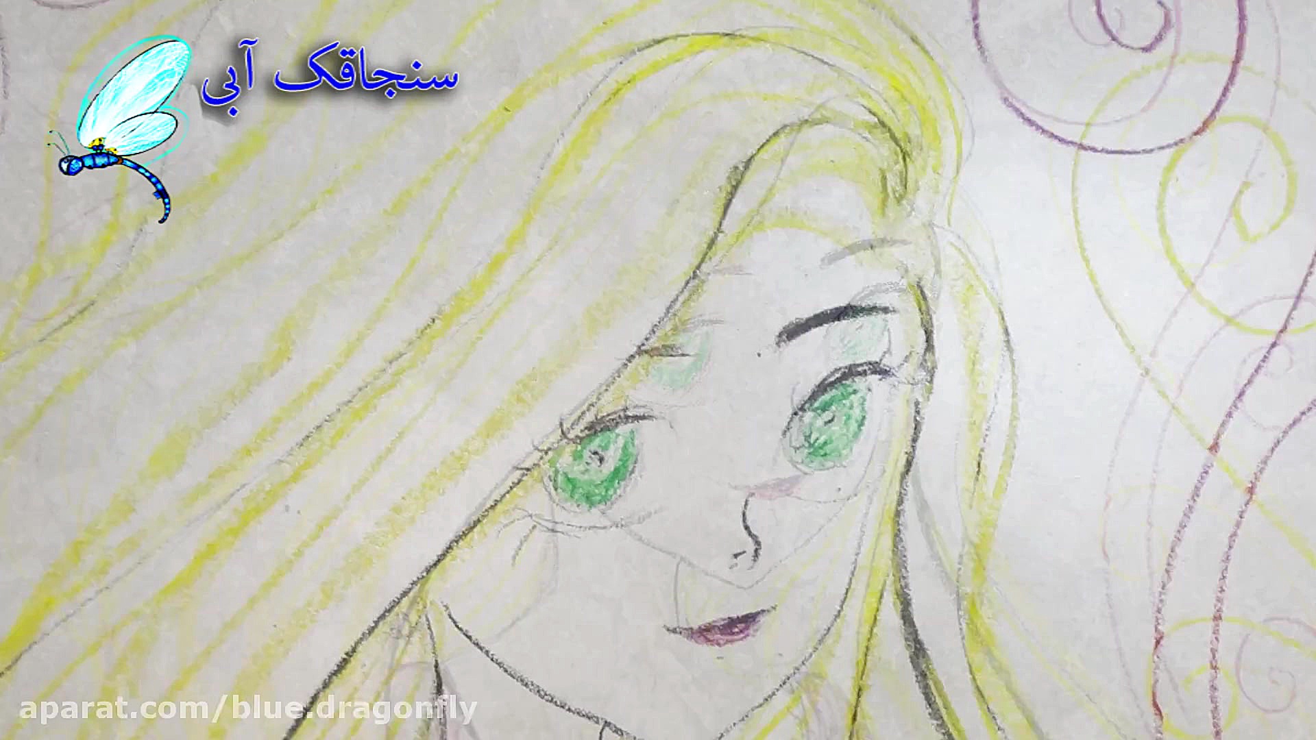 آموزش نقاشی گیسو طلا  نقاشی فا...