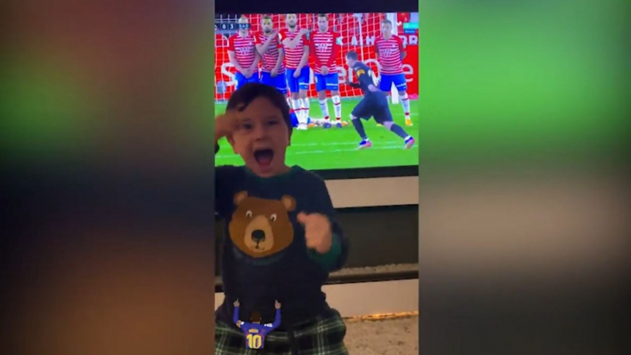 واکنش جالب پسران لئو مسی به گل...