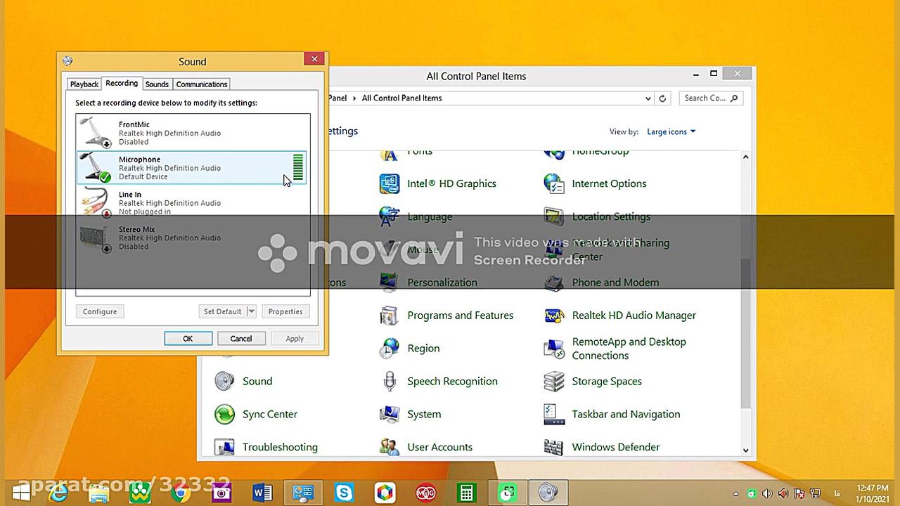 فعال کردن میکروفن